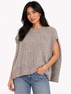Aritzia Marled Taupe Crewneck Sweater